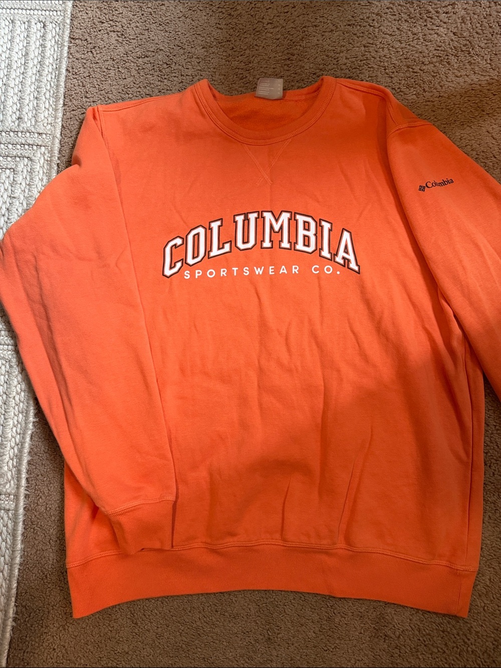 Columbia Orange Crewneck Sweatshirt with White Logo